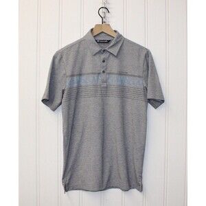 Travis Mathew Polo Shirt Mens Gray Floral Golf Performance Athletic Golf Size S